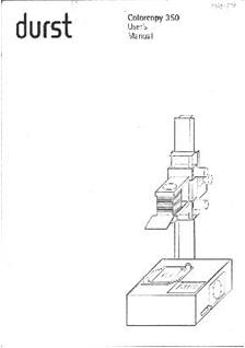 Durst Chroma-Pro manual. Camera Instructions.